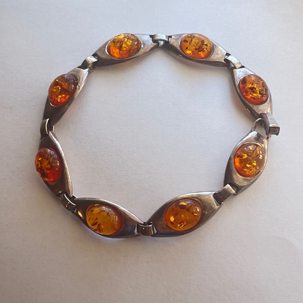 Sterling Silver Amber Bracelet